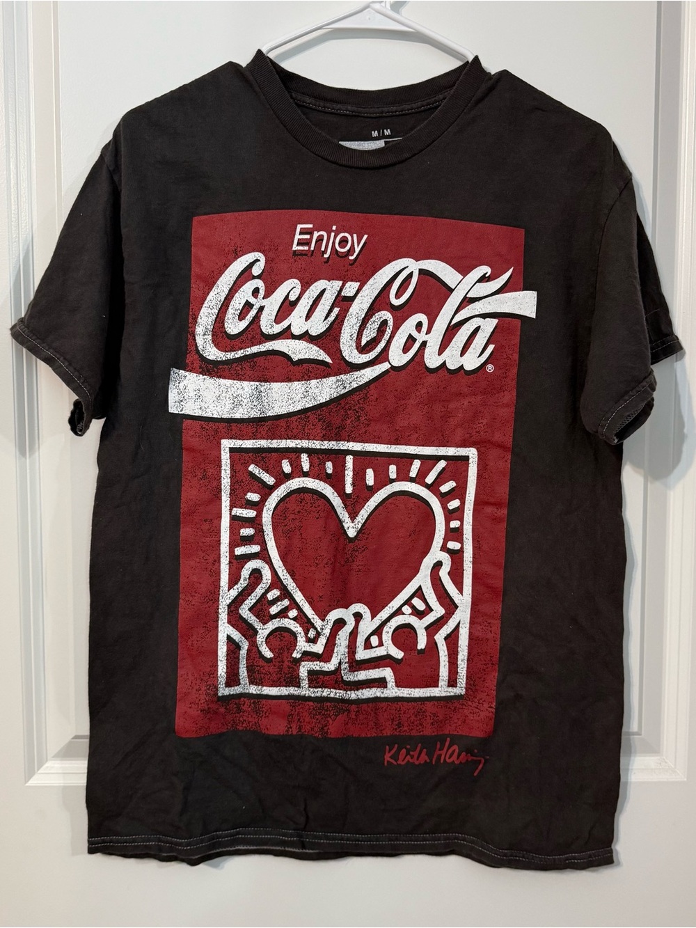 Coca-Cola x Keith Haring Graphic T-Shirt Black Retro Art Tee